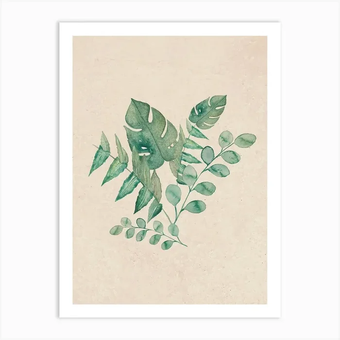 Watercolor Jungle Leaves – Bloomery Decor Art Print by Bloomery Decor