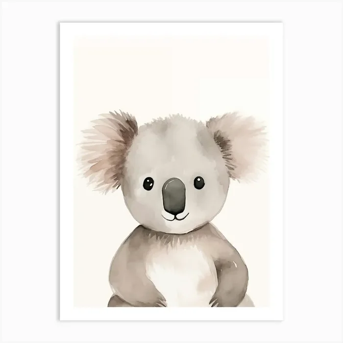 Watercolor Koala Art Print by Lara’s Wonderland