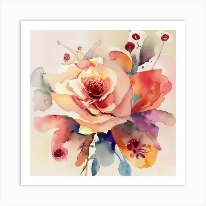 Watercolor Roses Art Print by AleR2007