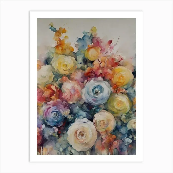 Watercolor Roses Art Print by limami