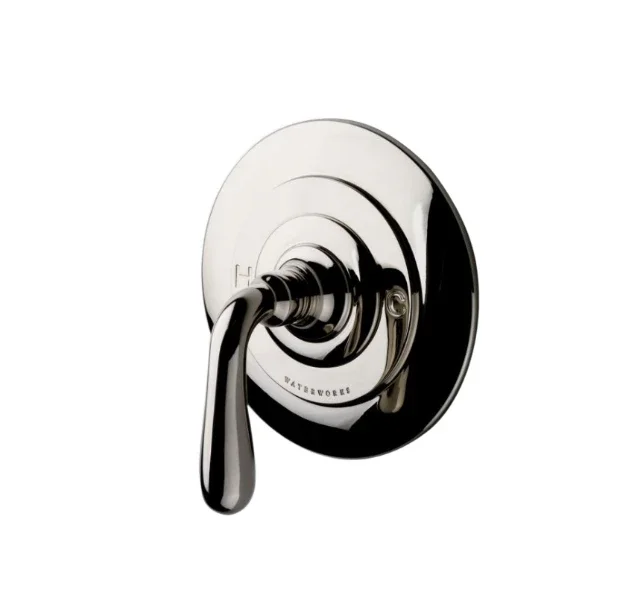 Waterworks Opus Thermostatic Control Valve Trim with Metal Lever Handle in Nickel