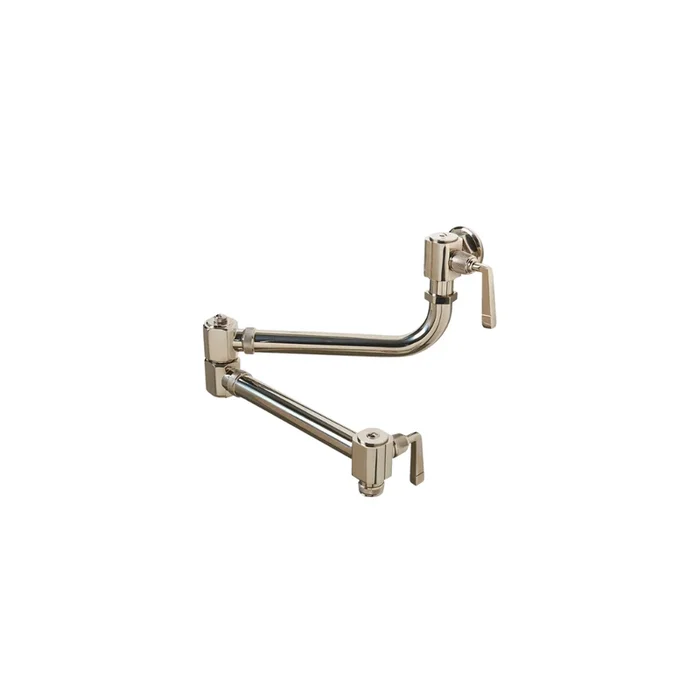 Waterworks RW Atlas Wall Mounted Articulated Pot Filler, Metal Lever Handles in Copper