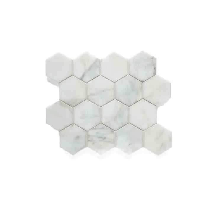 Waterworks Studio Stone 3 ” Hexagon Mosaic in White Limestone Honed