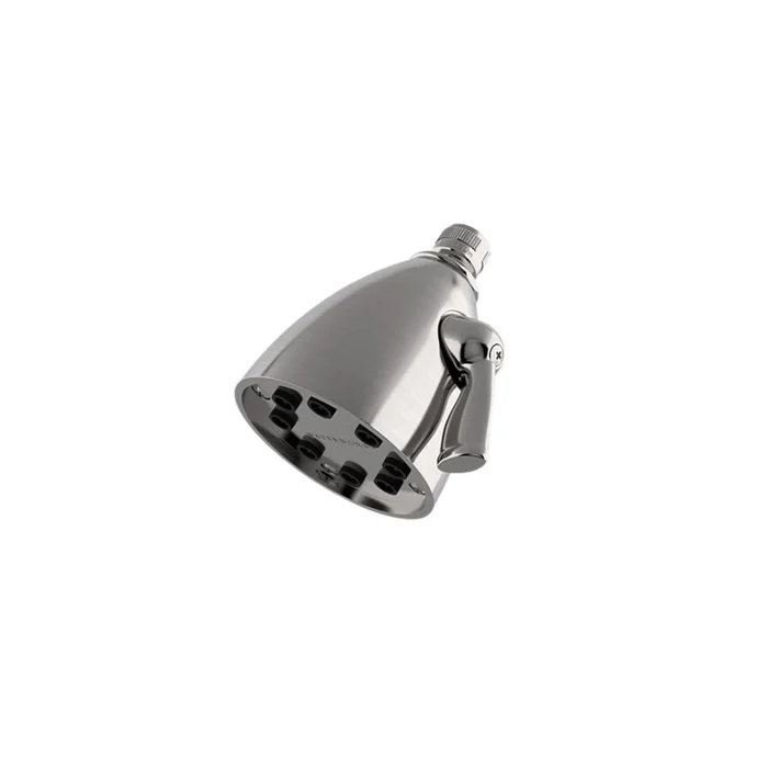Waterworks Universal Transitional 3 1/2 ” Showerhead with Adjustable Spray in Vintage Brass