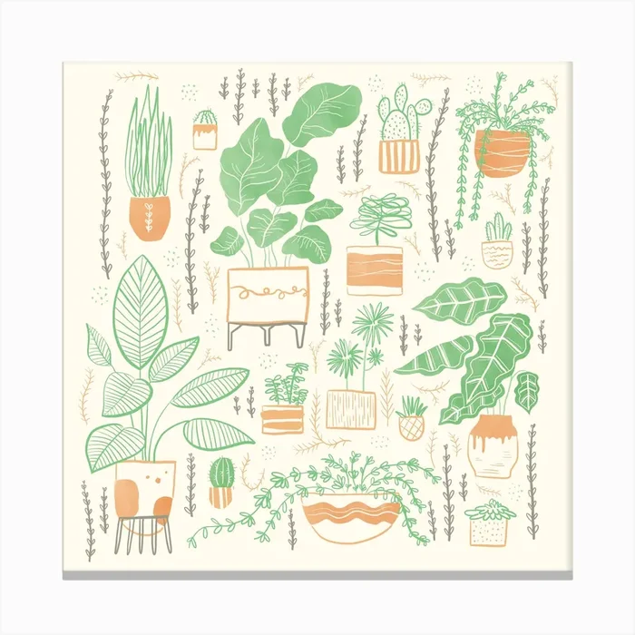 We Love Plants Canvas Print by Moira Zahra