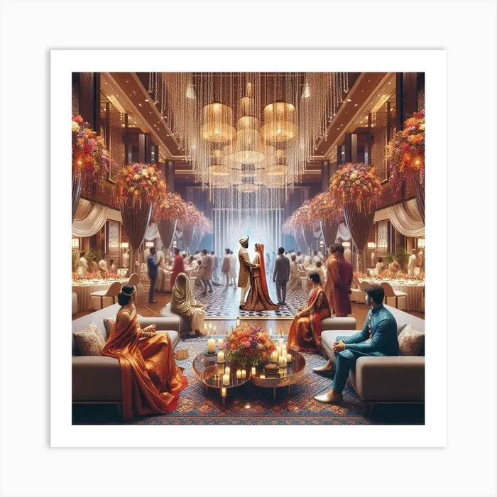 Wedding Reception In Hotel Art PrintED by Exclusive Designs