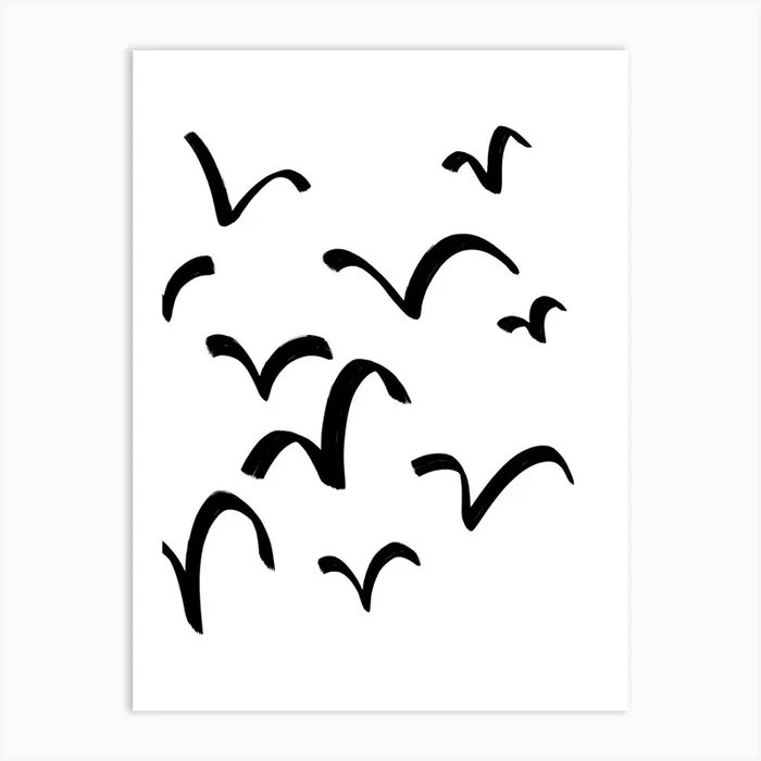 White Birds Art Print by Anika Merten