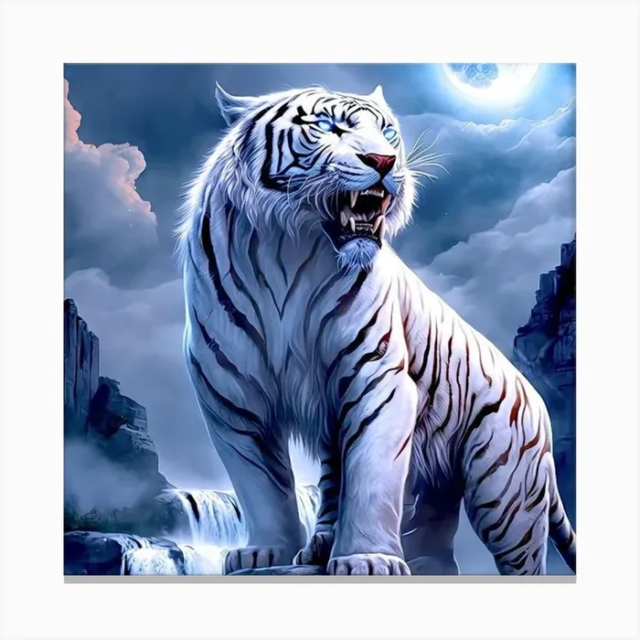 White Tiger Canvas Print by Babiker
