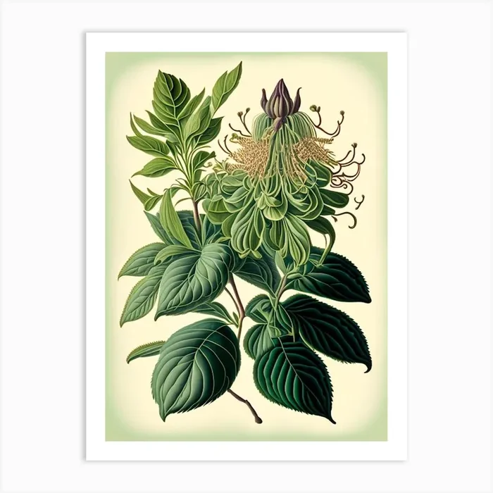 Wild Bergamot Wildflower Vintage Botanical Art PrintWS by Wildflower Studio