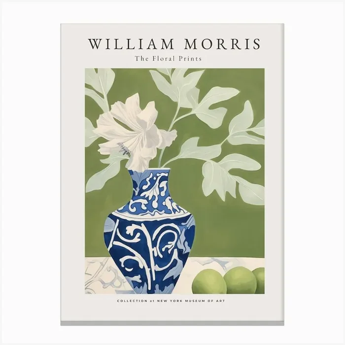 William Morris Blue Vase Canvas Print by Lara’s Wonderland
