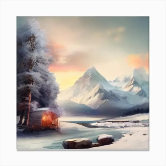 Winter Landscape Canvas Print by mido1247