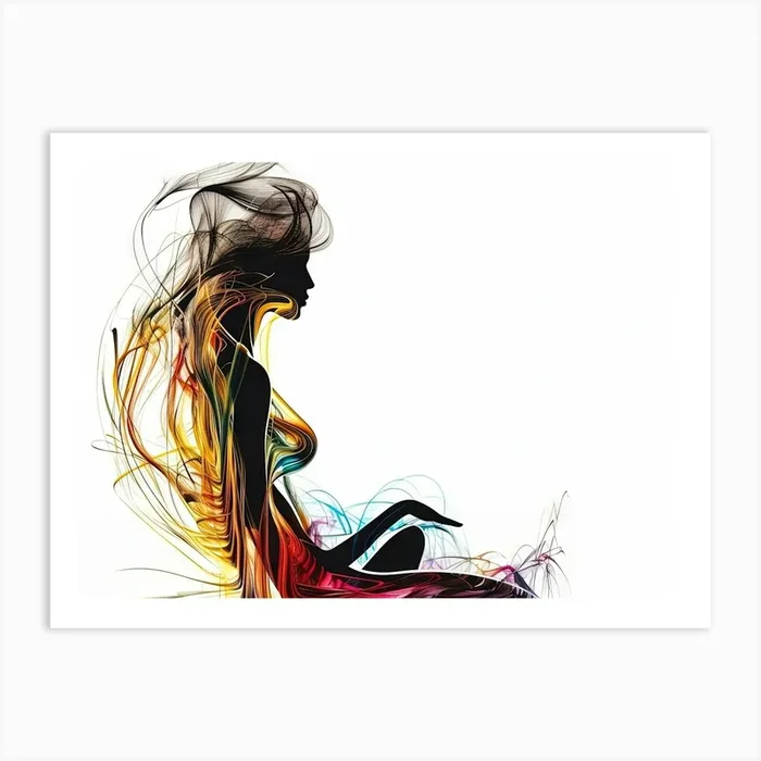 Woman In Yoga Pose 2 Art PrintCZ by Count Zero