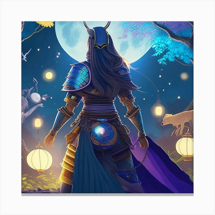 Women in jungle and wearing armor. Canvas PrintD by Dueldesigner