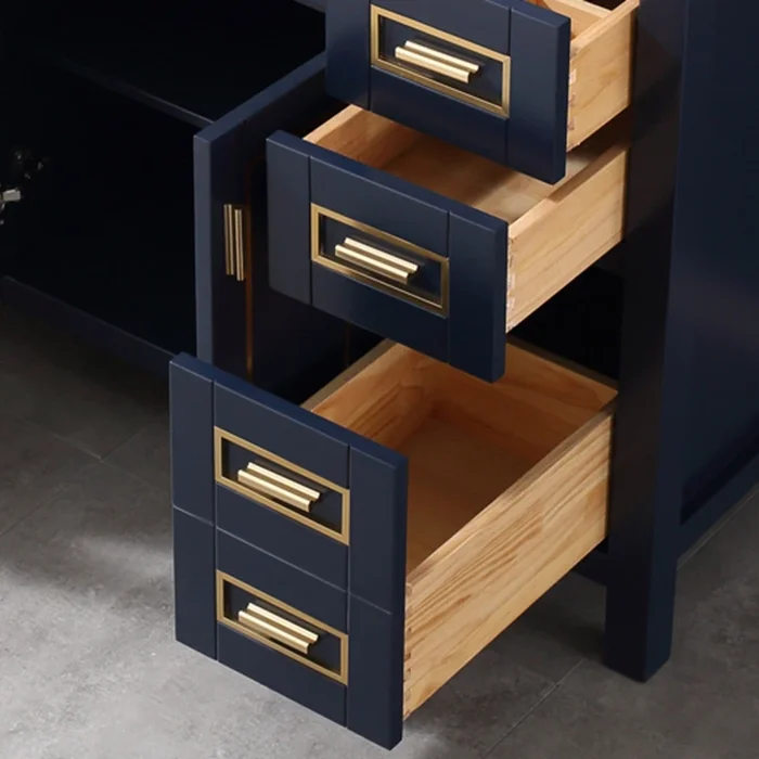 WOODBRIDGE Milan 48 “x21 “x33 ” Solid Wood Bath Vanities Cabinet Only without Top, Navy Blue, Milan 4821-NB