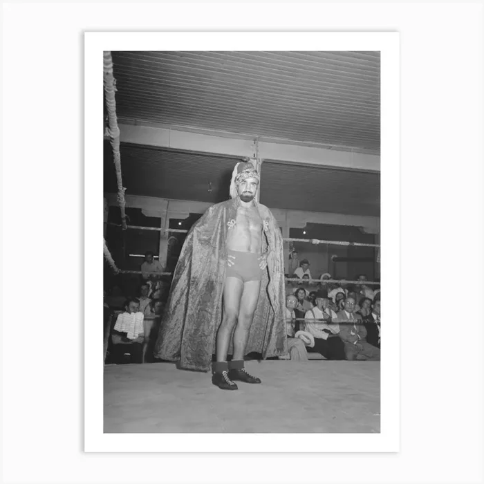 Wrestler At Match Sponsored By American Legion, Sikeston, Missouri By Russell Lee Art Print by Fy! Classic Art Prints and Posters