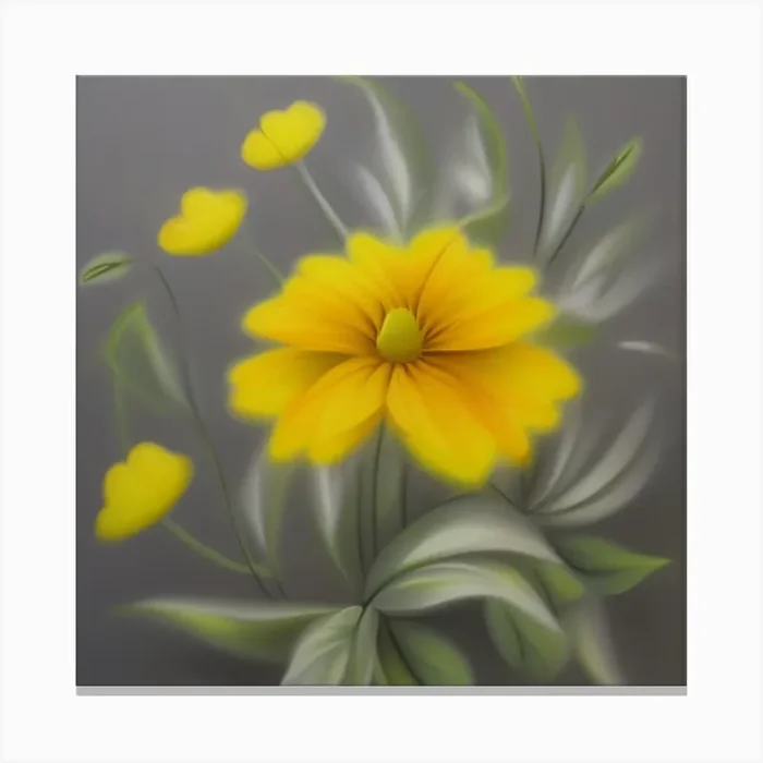 Yellow Flowers Painting Canvas Print by Artmind
