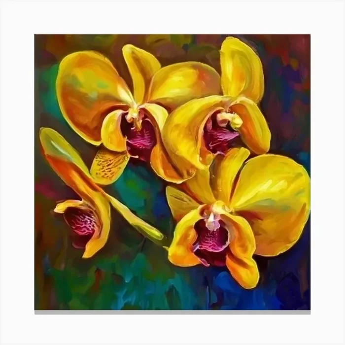 Yellow Orchids Canvas Print by AleR2007