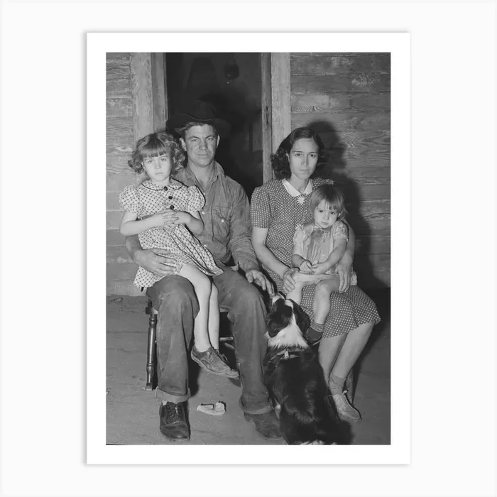 Young Man, His Wife And Children Art Print by Fy! Classic Art Prints and Posters