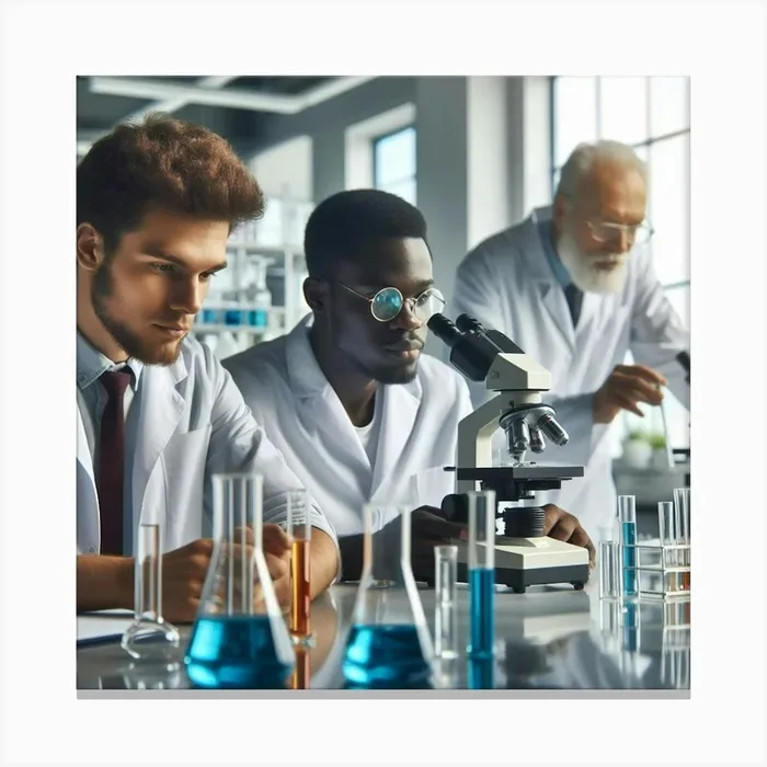 Young Scientists In A Laboratory 1 Canvas PrintU by Uniqueunny
