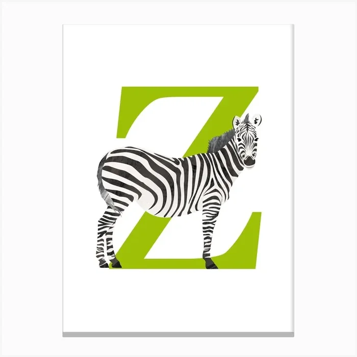 Z For Zebra Canvas Print by Revista